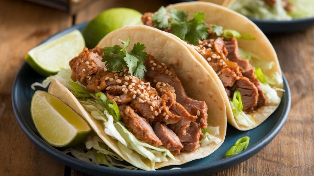 Sesame Ginger Pork Tacos