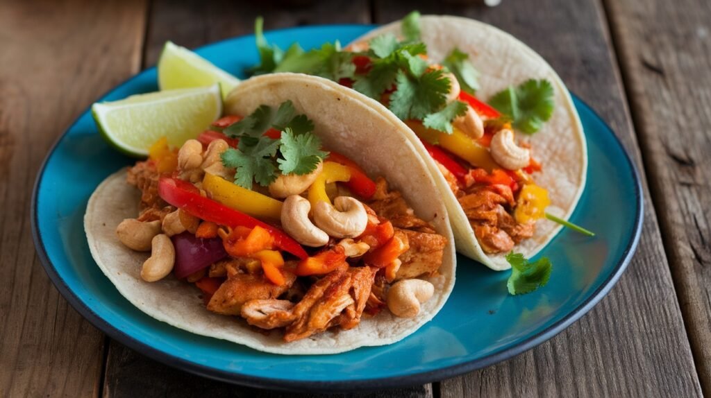 Spicy Cashew Chicken Tacos