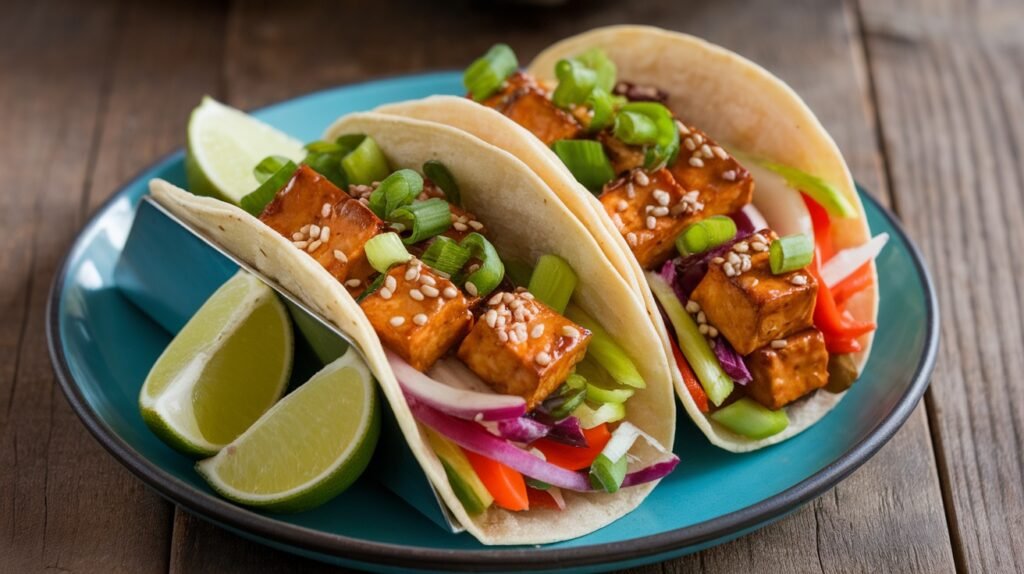 Teriyaki Veggie and Tofu Tacos