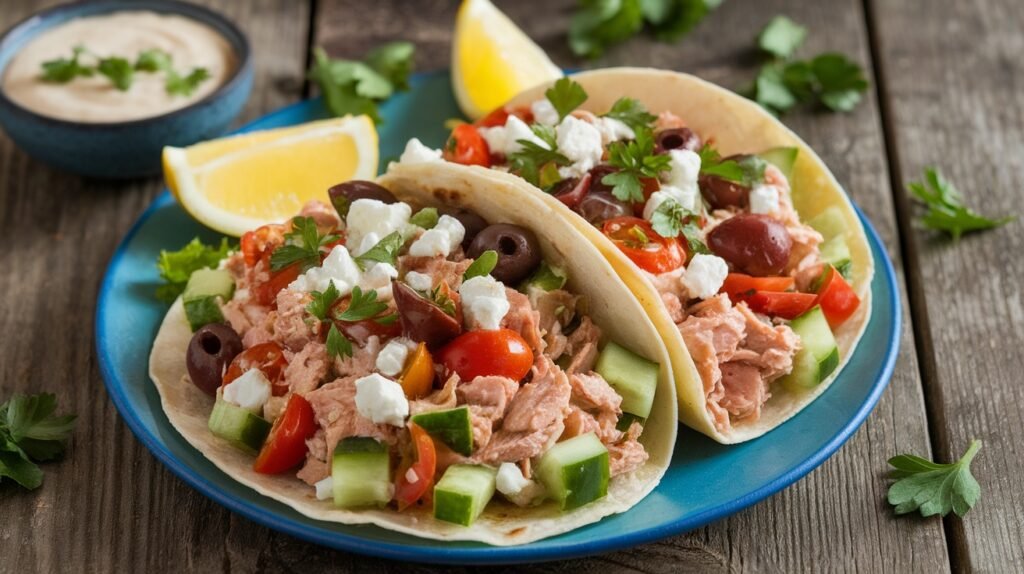 Mediterranean Tuna Salad Tacos