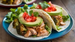 Chicken and Roasted Broccoli Tacos