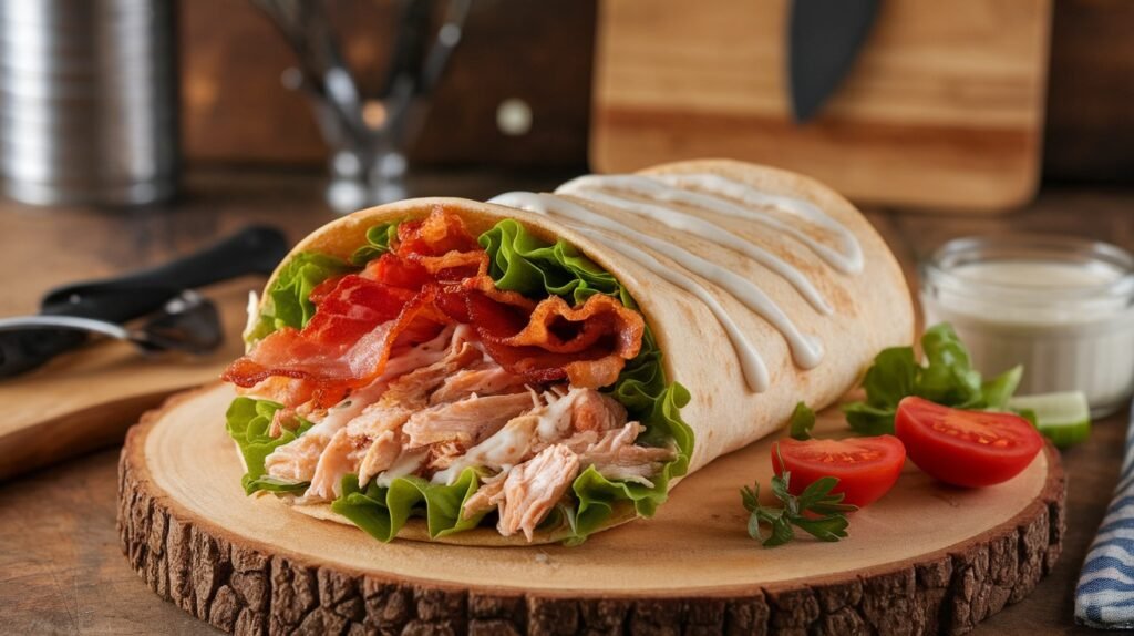 Chicken Bacon Ranch Pita Wraps