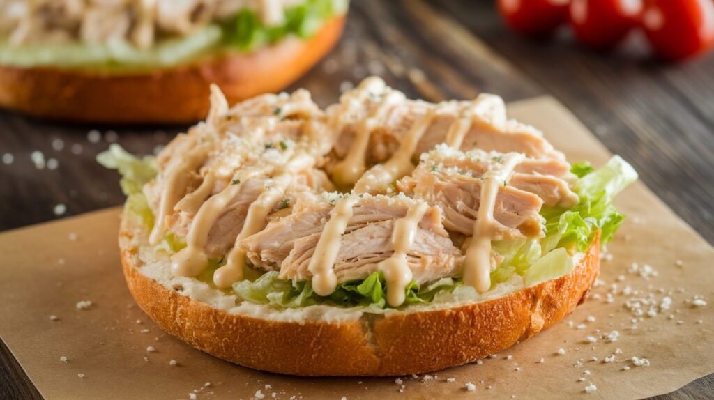Chicken Caesar Bagel Pizzas