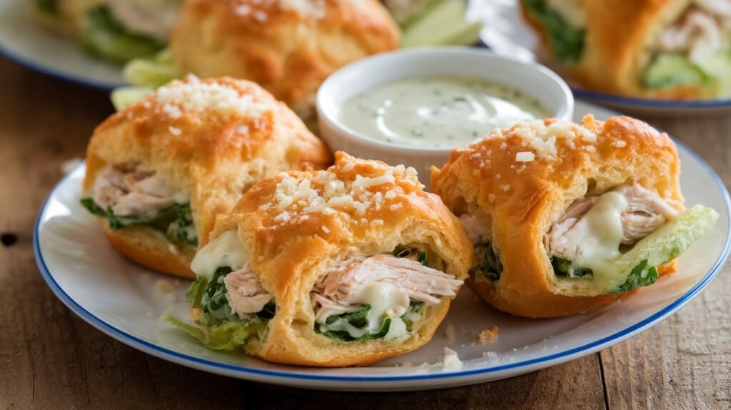 Chicken Caesar Crescent Muffin Melts