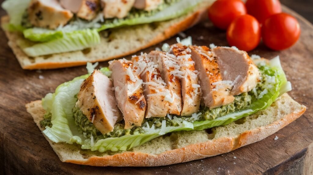 Chicken Caesar Pesto Flatbread