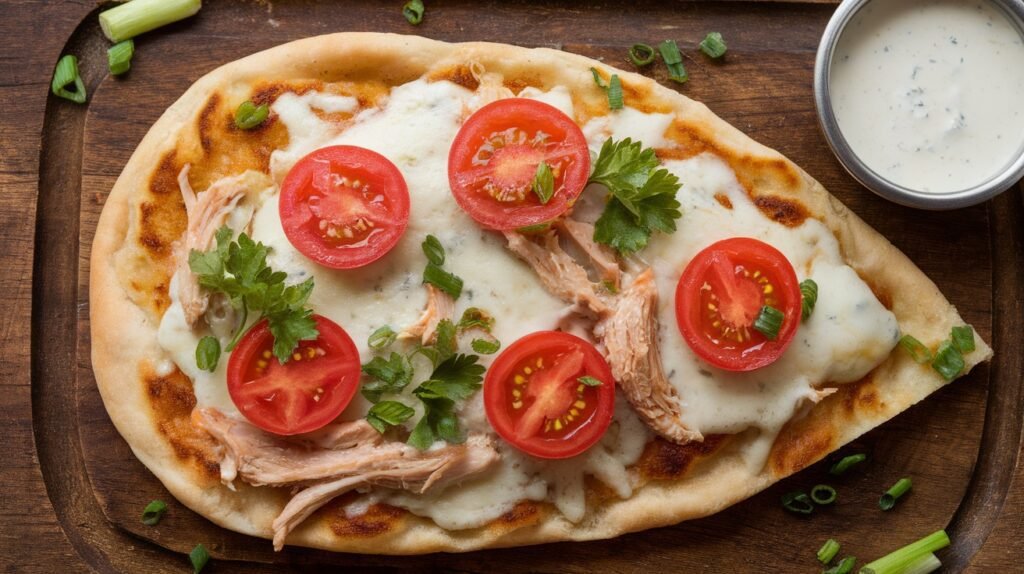 Chicken Ranch Naan Pizza Melts