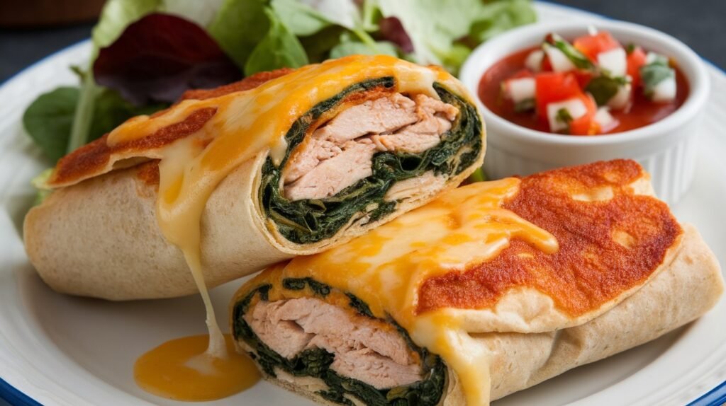 Chicken and Spinach Wrap Melts