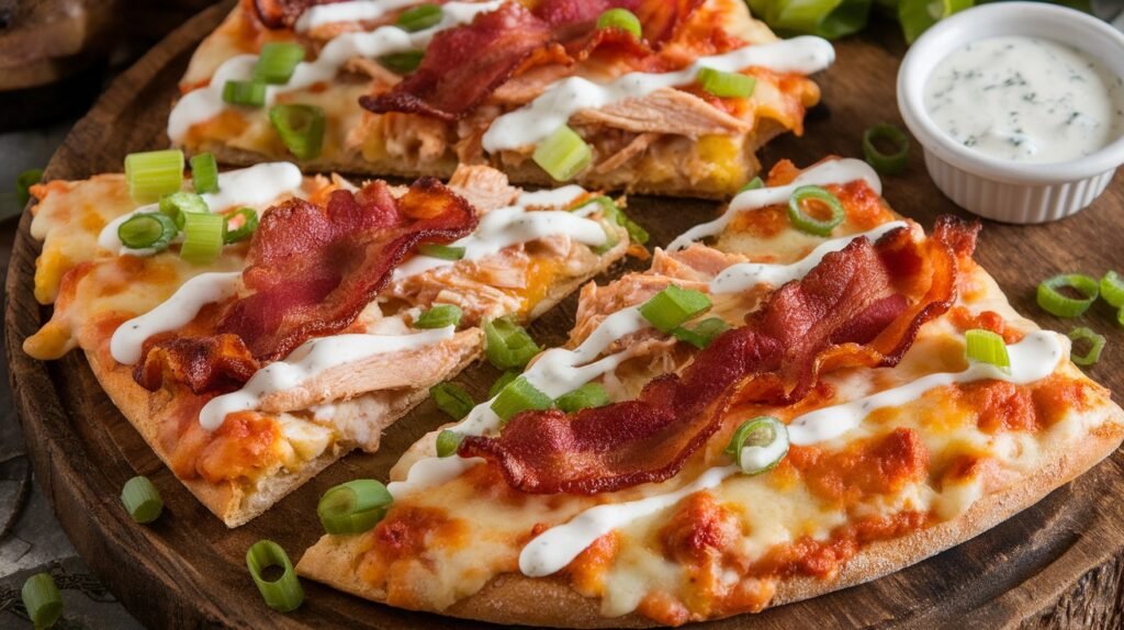 Chicken Bacon Ranch Flatbread Pizza