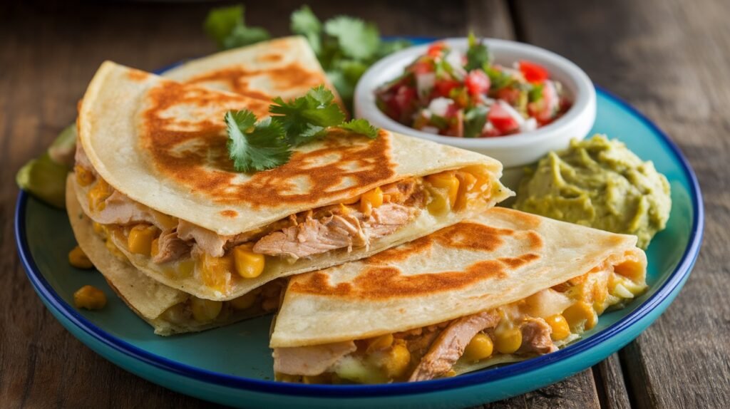 Chicken and Corn Salsa Quesadillas