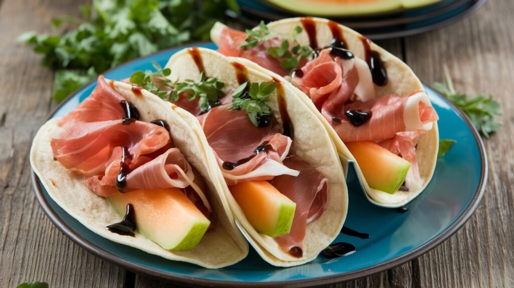 Prosciutto and Melon Tacos