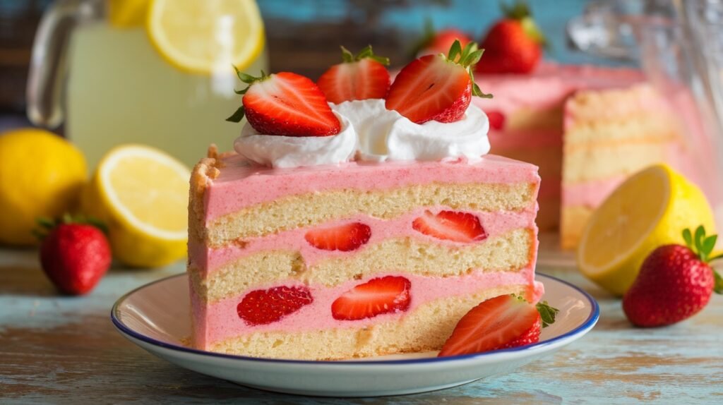 Strawberry Lemonade Poke Cake