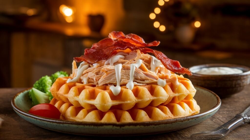 Chicken Bacon Ranch Hashbrown Waffles