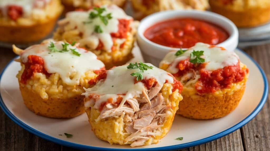 Chicken Parmesan Rice Muffins