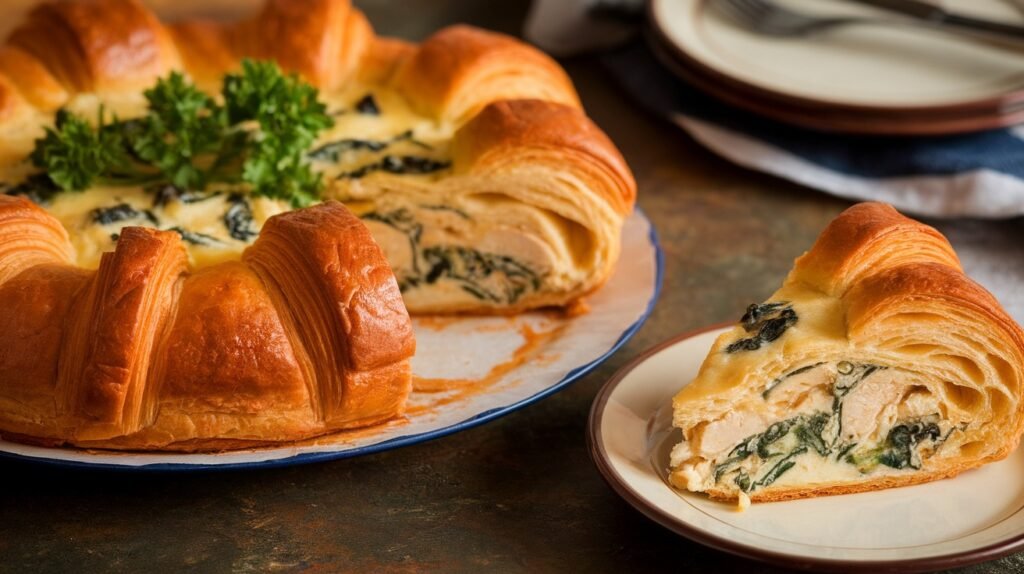 Chicken and Spinach Croissant Bake