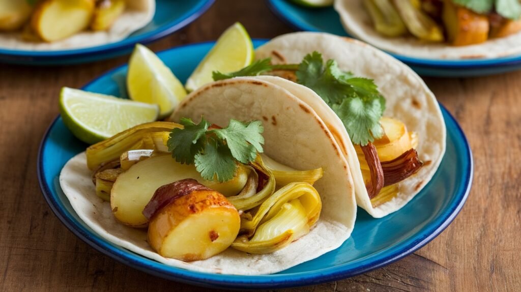 Roasted Leek and Potato Tacos