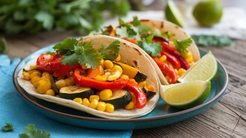 Garlic Roasted Veggie Tacos