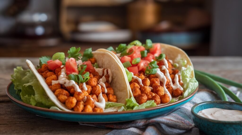 Buffalo Chickpea Ranch Tacos