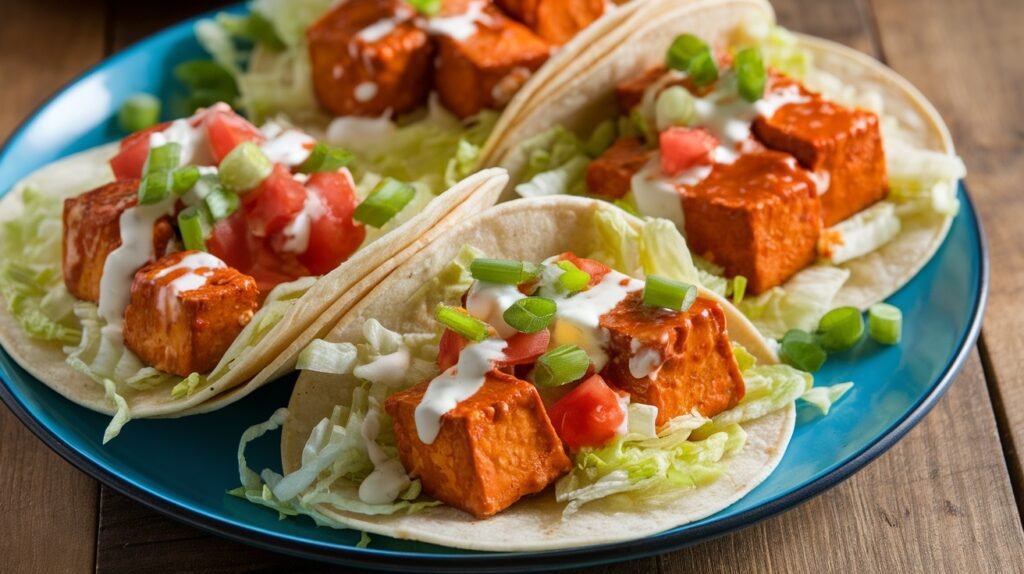 Buffalo Tofu Ranch Tacos