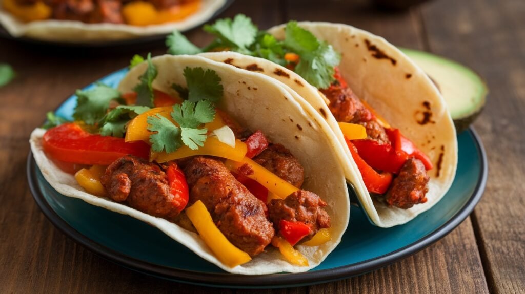Cajun Sausage and Pepper Tacos