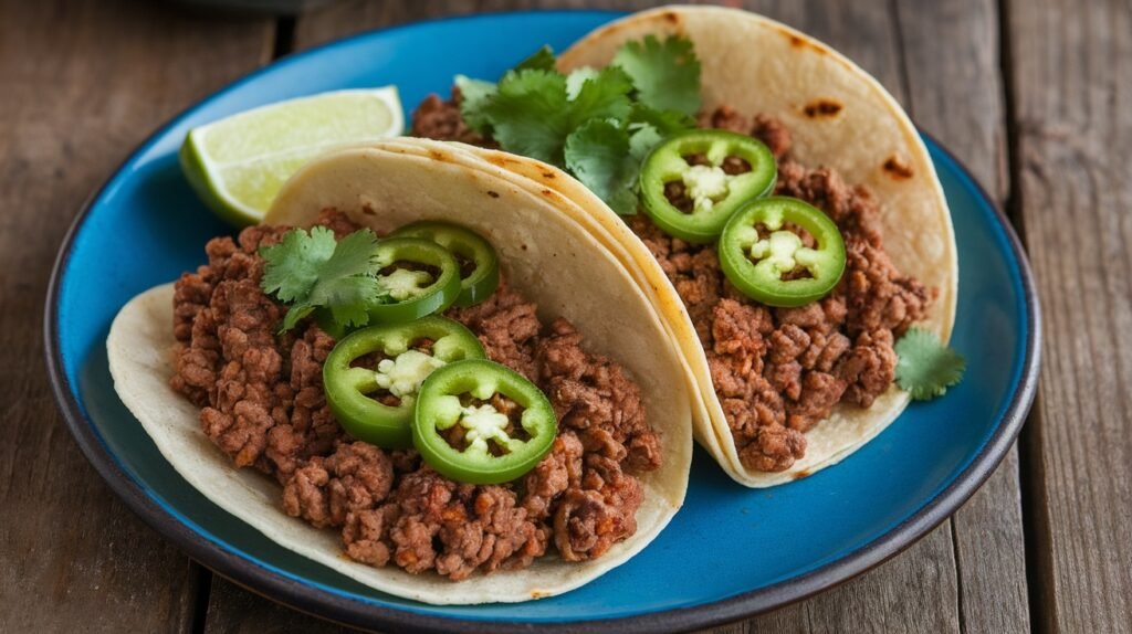 Charred Jalapeño Beef Tacos