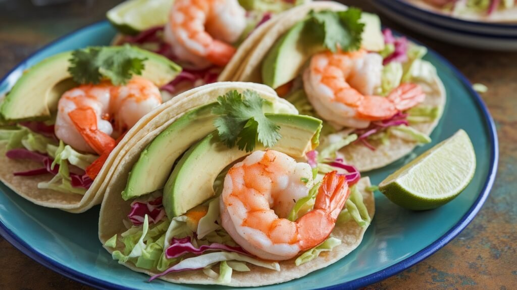 Creamy Sriracha Shrimp Tacos
