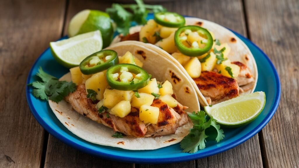 Pineapple Jalapeño Chicken Tacos