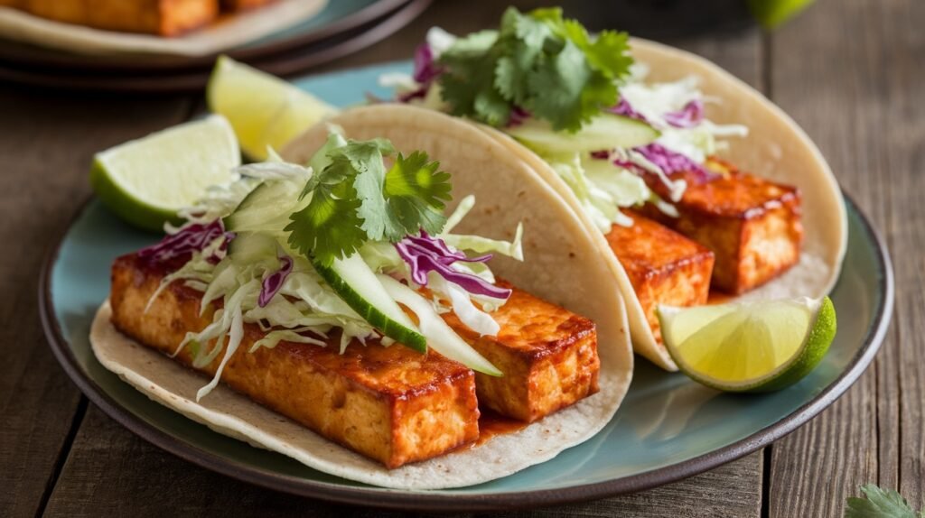 Thai Chili Glazed Tofu Tacos