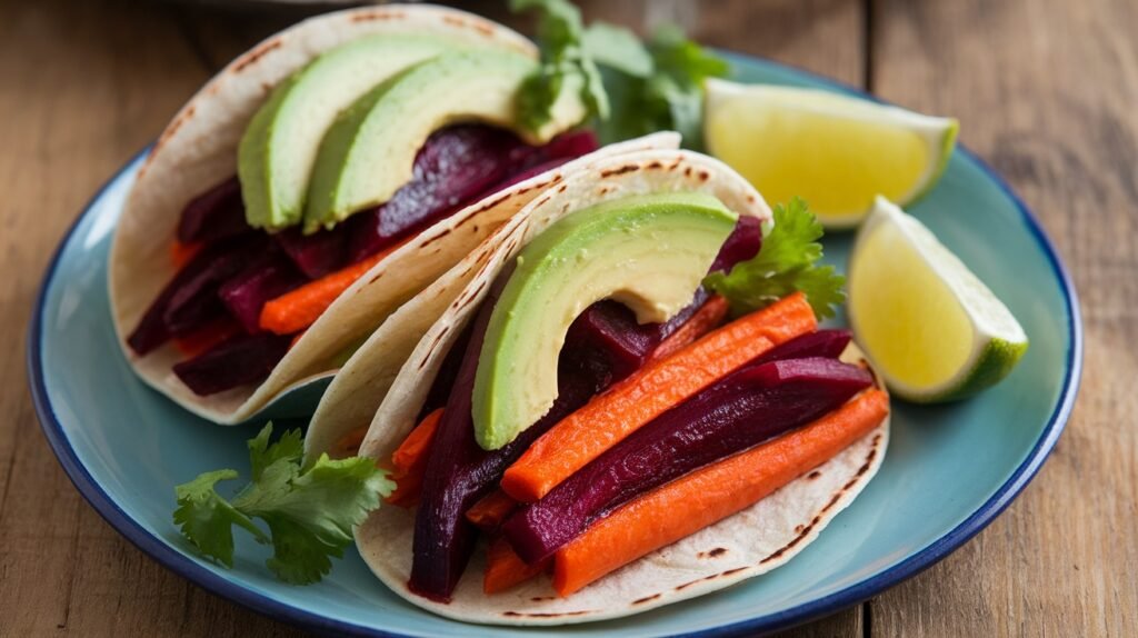 Roasted Beet and Carrot Tacos