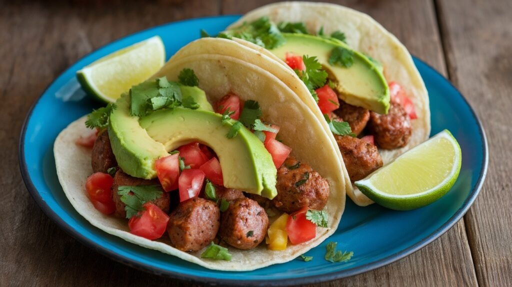 Lemon Garlic Sausage Tacos