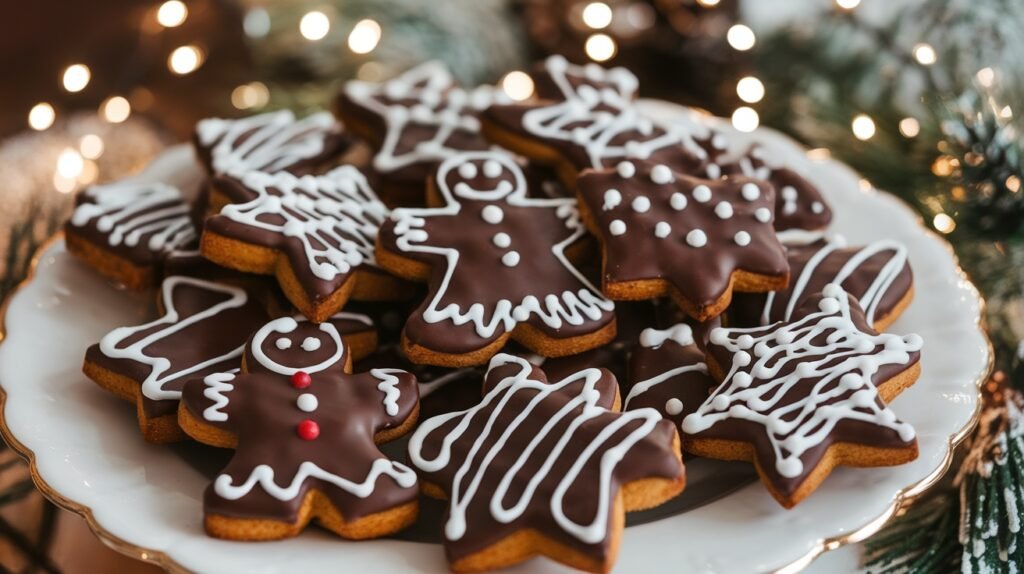 Chocolate Dipped Gingerbread Cookies