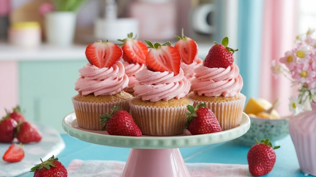 Strawberry Milkshake Cupcakes