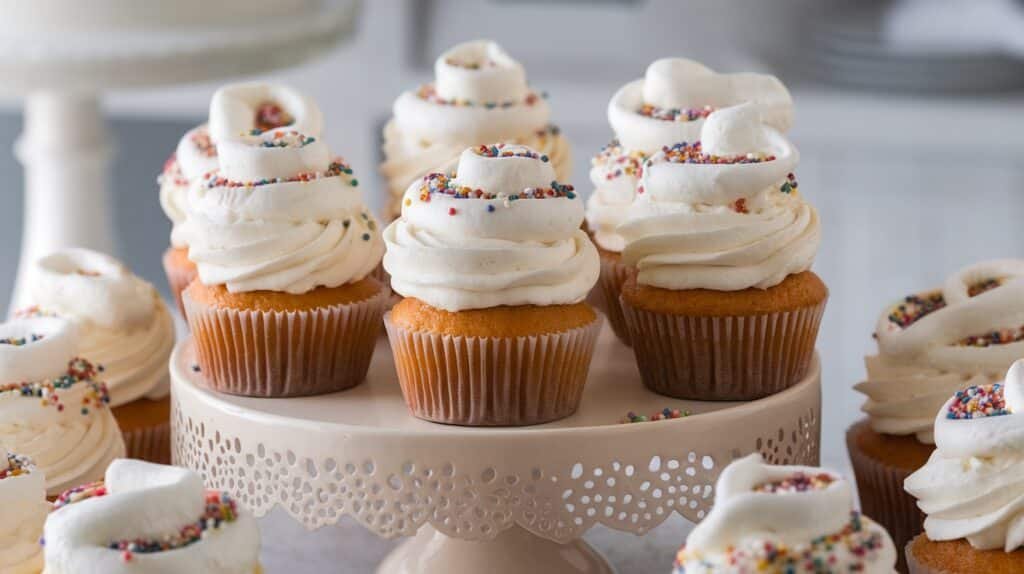 Marshmallow Frosted Cupcakes