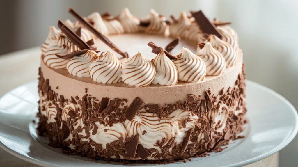 Mocha Meringue Cake