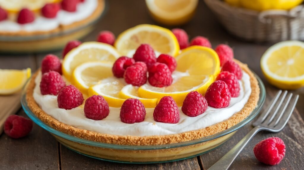 Lemon Raspberry Freezer Pie