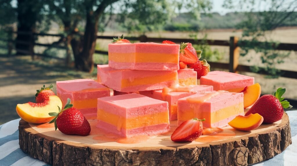 Strawberry Peach Frozen Bars