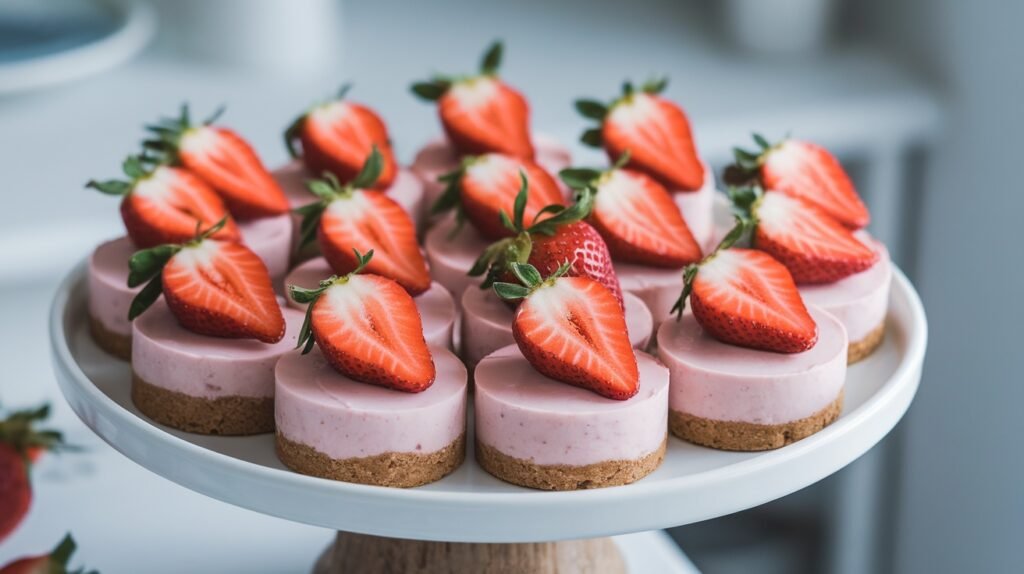 No Bake Strawberry Cheesecake Bites