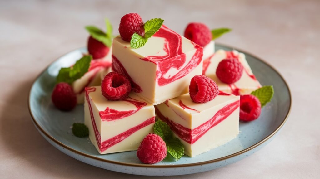 White Chocolate Raspberry Fudge