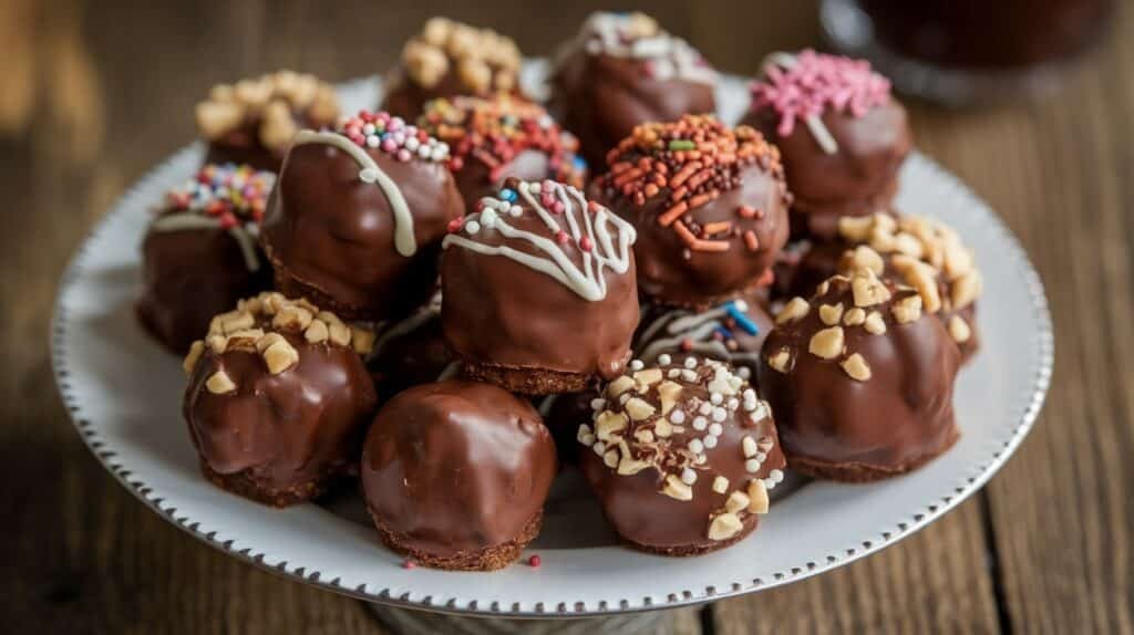 Chocolate Covered Cheesecake Bites