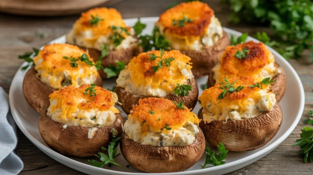 Air Fryer Stuffed Mushrooms