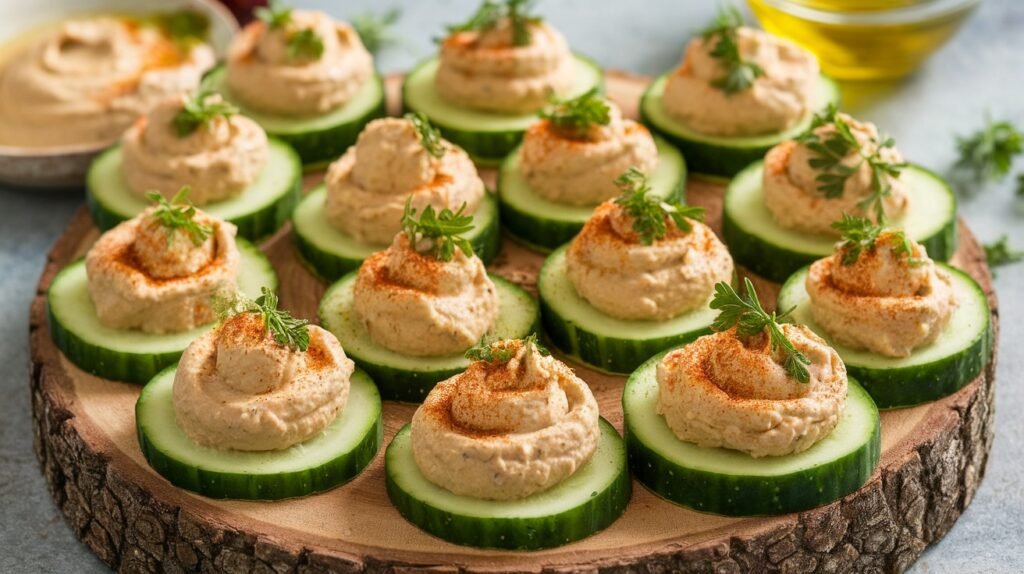 Cucumber Hummus Bites