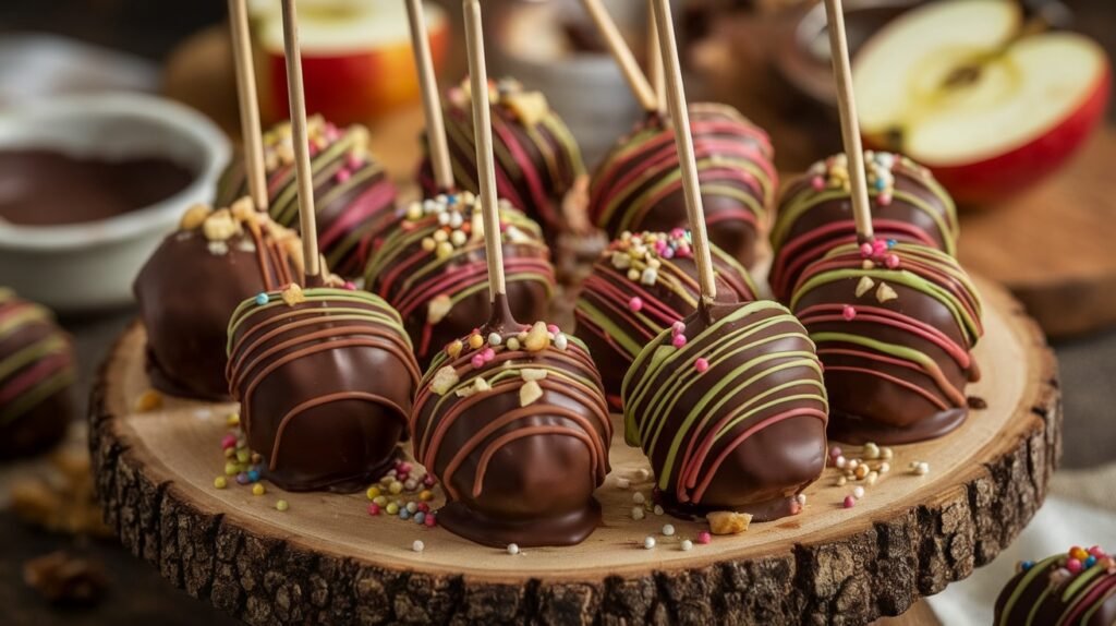 Chocolate Covered Apple Pops