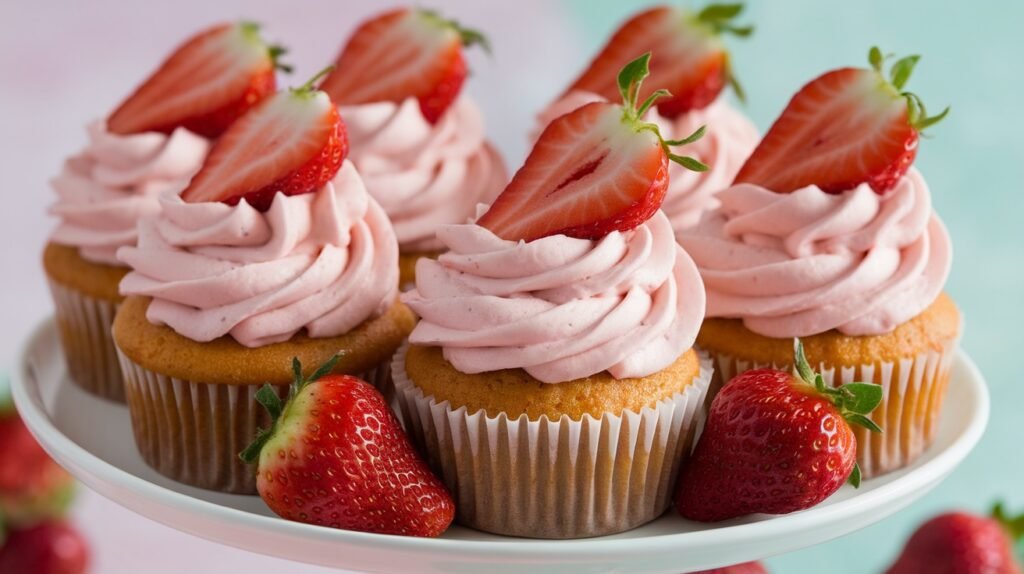 Strawberry Buttercream Cupcakes