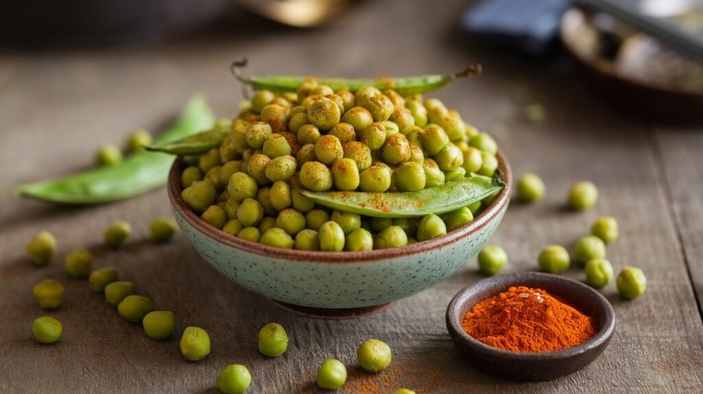 Spicy Roasted Green Peas