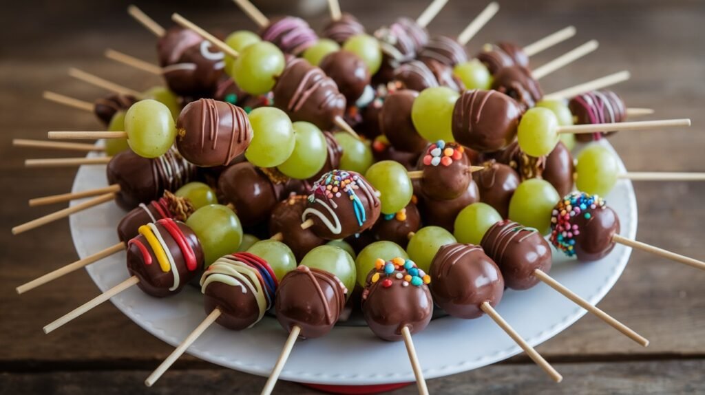 Chocolate Covered Grape Skewers