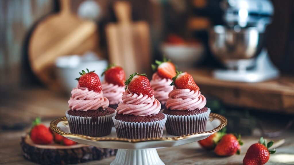 Chocolate Strawberry Cupcakes