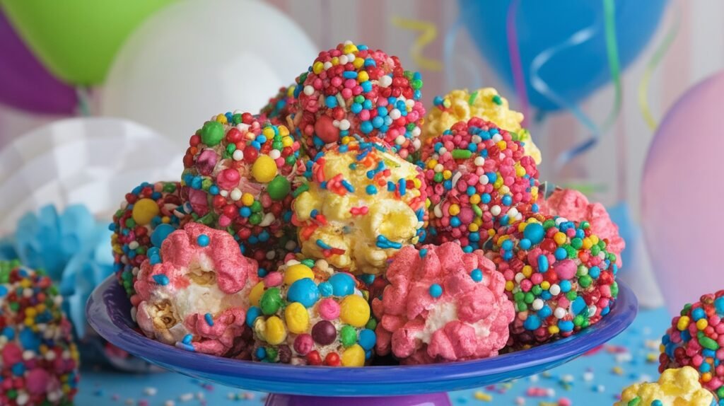 Popcorn Balls with Sprinkles