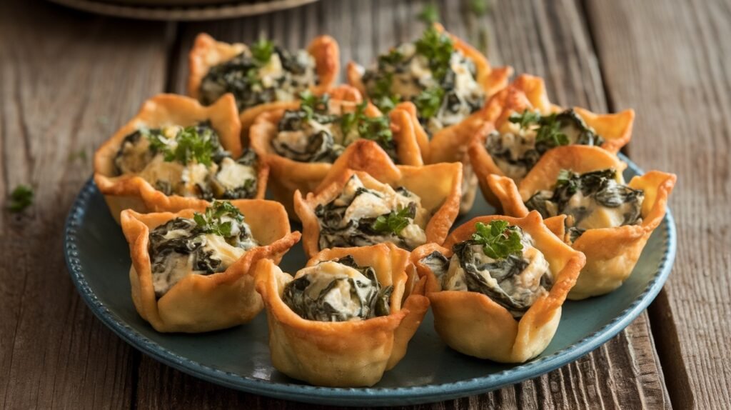 Spinach Artichoke Wonton Cups