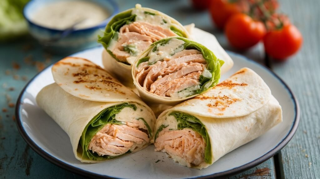 Mini Chicken Caesar Wraps