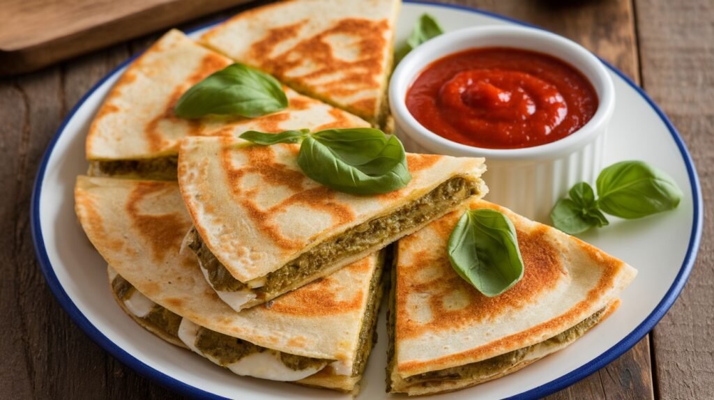 Pesto Mozzarella Quesadillas