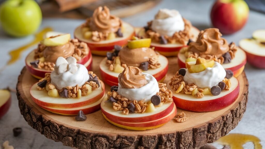 Sliced Apple Donuts with Toppings